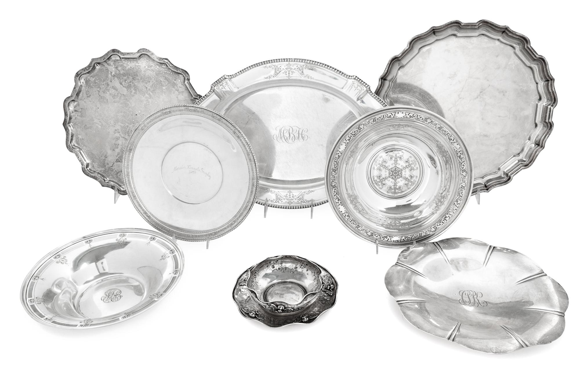 Eight American Silver Table Articles