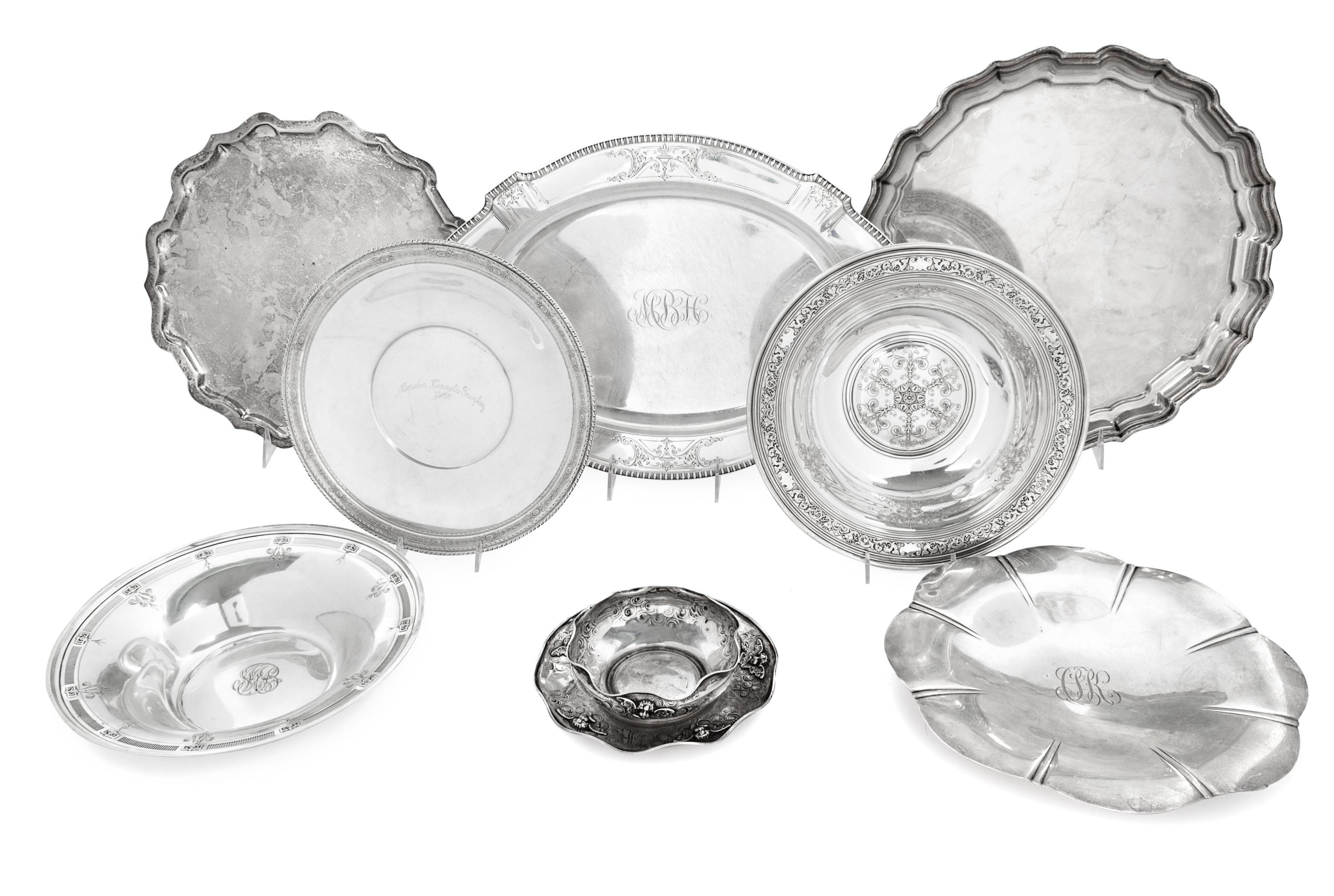 Eight American Silver Table Articles