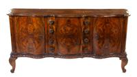 An Italian Burlwood Console Cabinet Height 37 3/4 x width 81 x depth 23 inches. — EARLY 20TH CENTURY