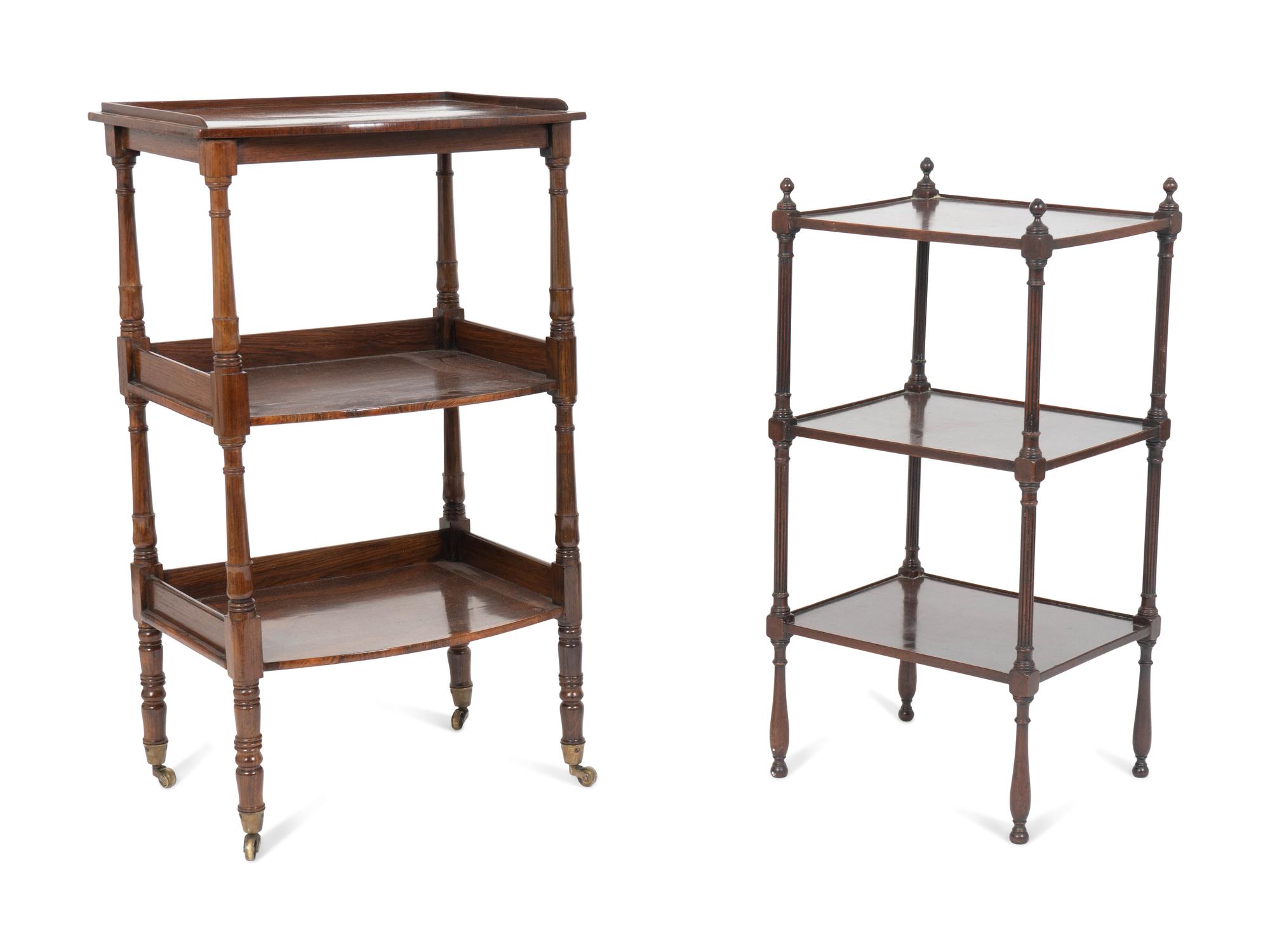 Two Regency Three Tier Etagere Tables — 19TH/20TH CENTURY