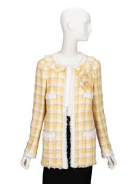 Chanel, Plaid Yellow Tweed Jacket