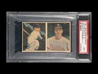 A 1951 Berk Ross Doubles Joe DiMaggio / Granville Hamner Panel Baseball Card (PSA 7 NM)