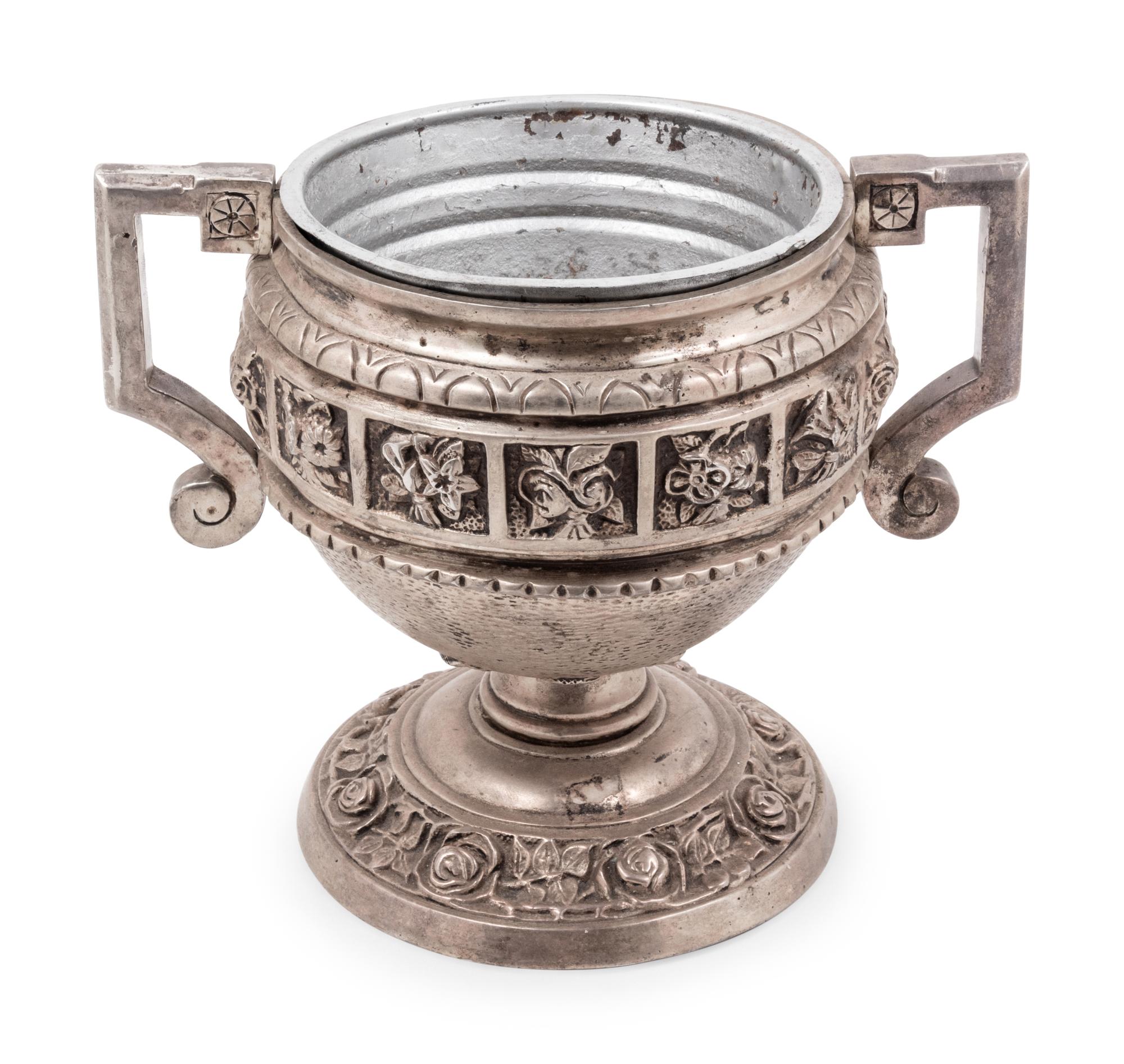 A Neoclassical Silvered Bronze Jardinière