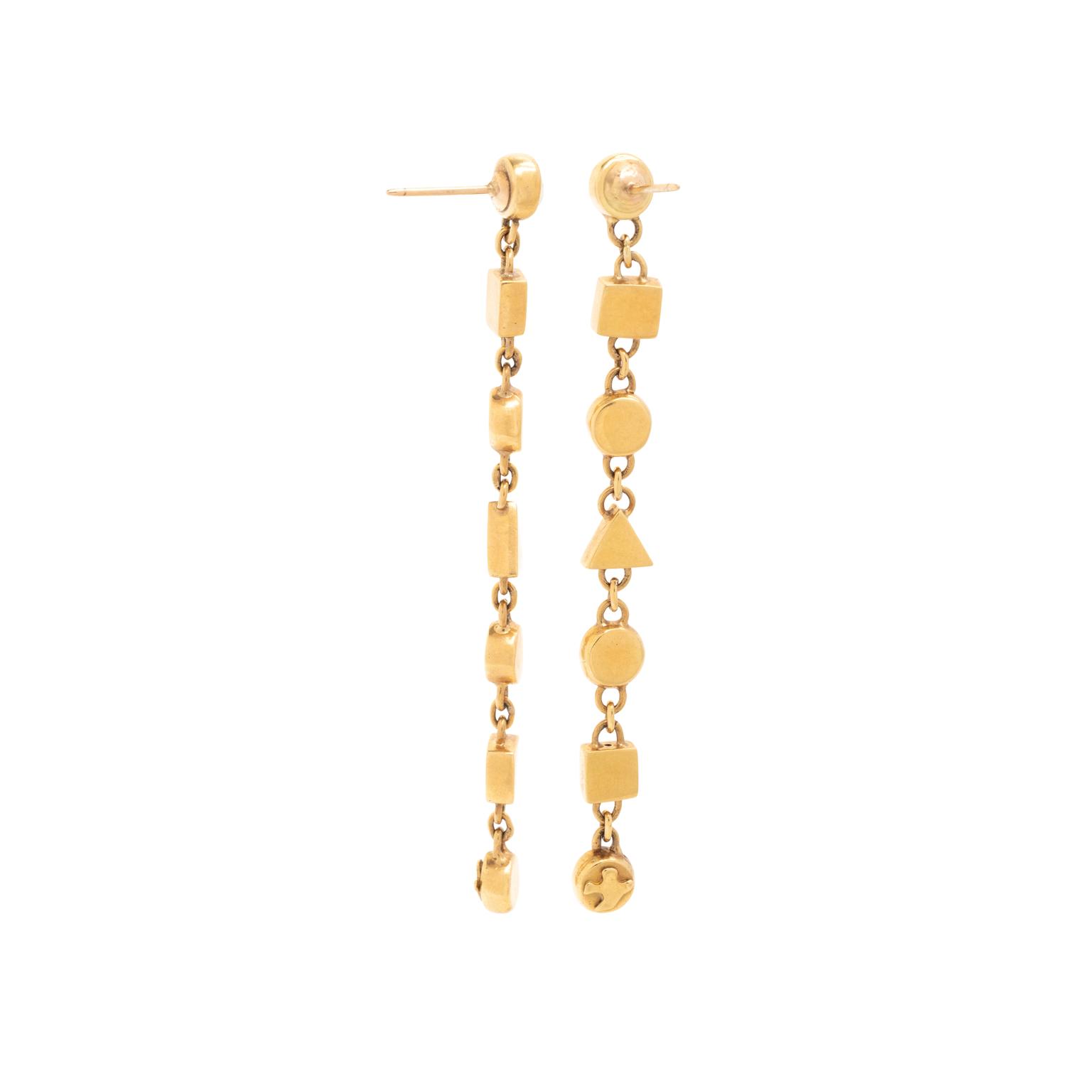 SUSAN BERMAN, YELLOW GOLD AND DIAMOND EARRINGS