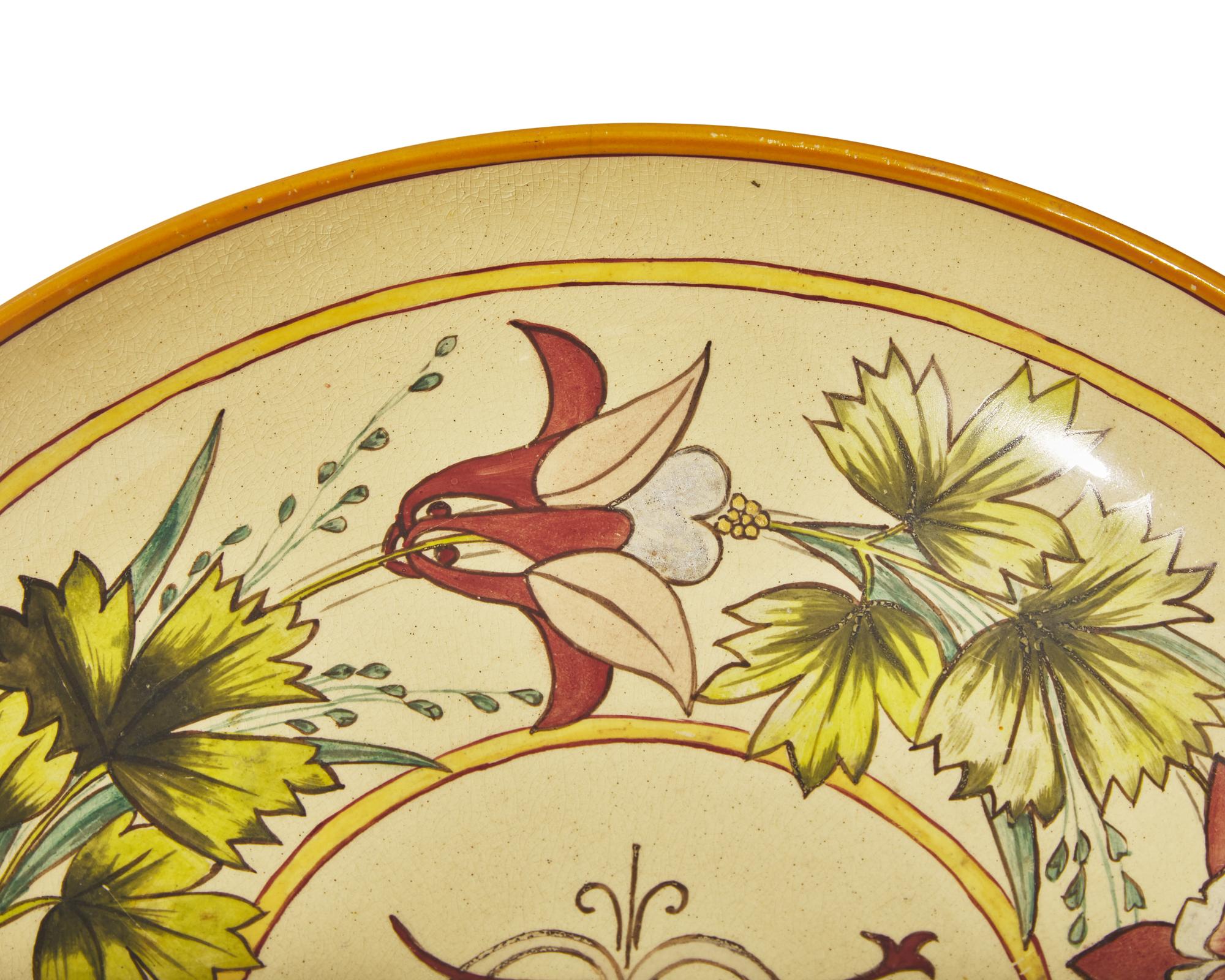 A Wedgwood Glazed Caneware Bowl with Enameled Cipher