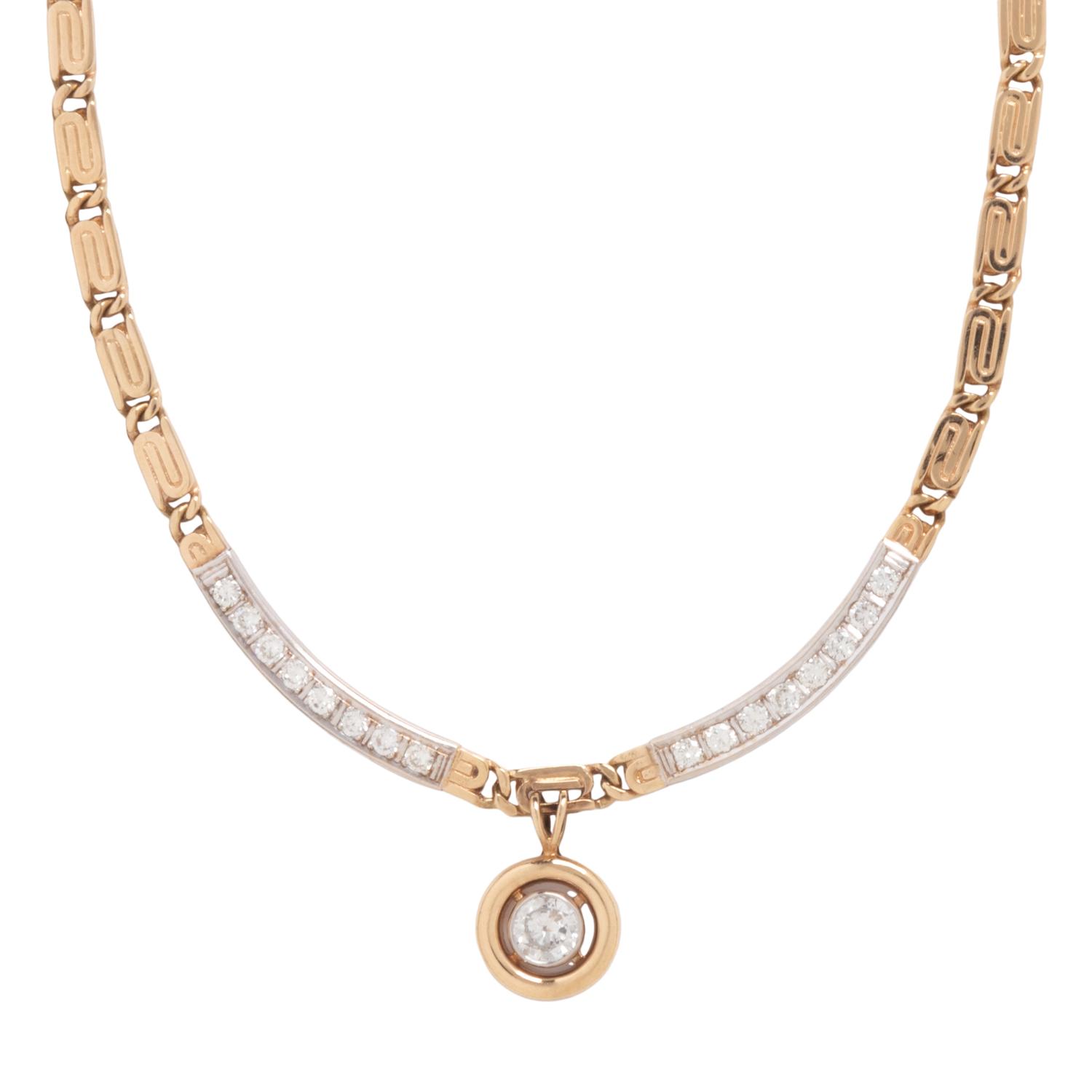 YELLOW GOLD AND DIAMOND NECKLACE