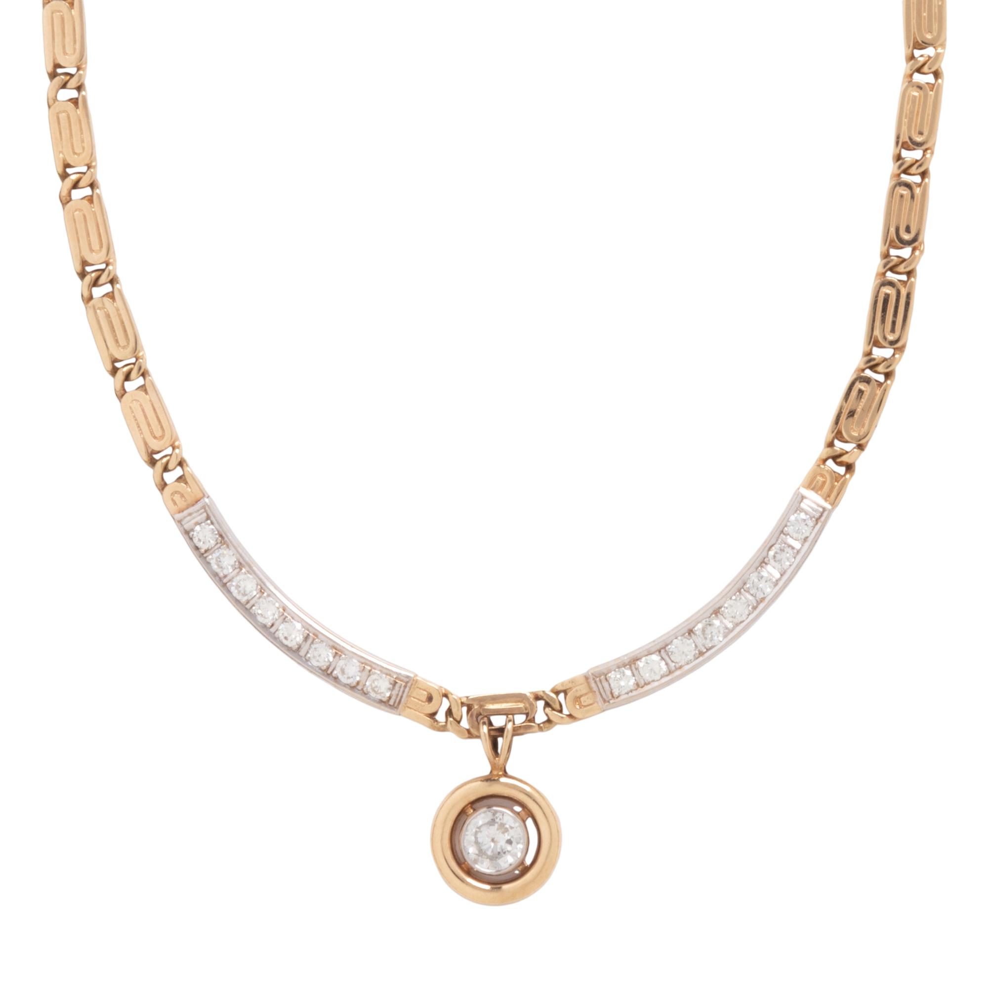 YELLOW GOLD AND DIAMOND NECKLACE