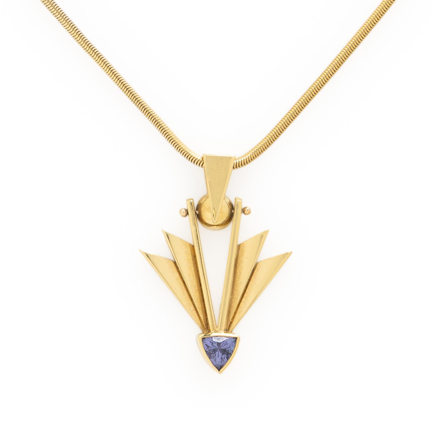 Aaron Macsai, Yellow Gold and Tanzanite Necklace
