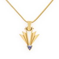 Aaron Macsai, Yellow Gold and Tanzanite Necklace