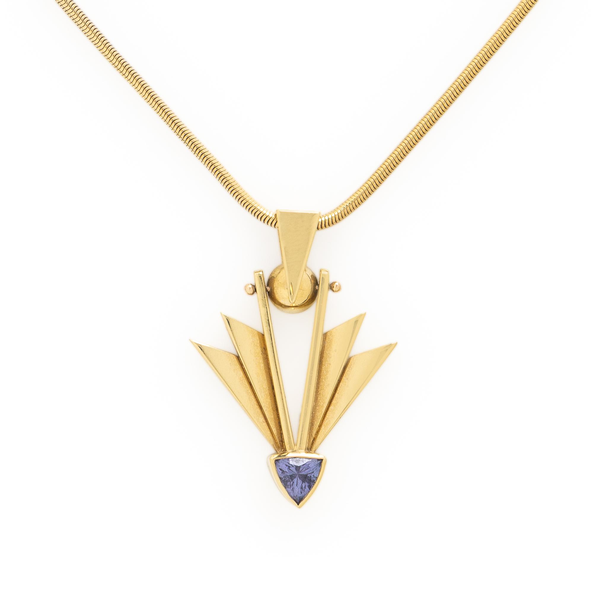 Aaron Macsai, Yellow Gold and Tanzanite Necklace