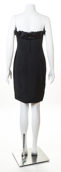 An Alberta Ferretti Black Silk Strapless Dress, Size 12.