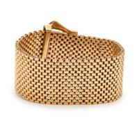 YELLOW GOLD, DIAMOND AND SAPPHIRE BUCKLE BRACELET