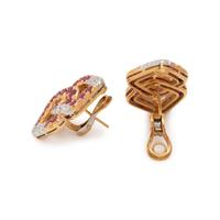 RUBY AND DIAMOND EARCLIPS