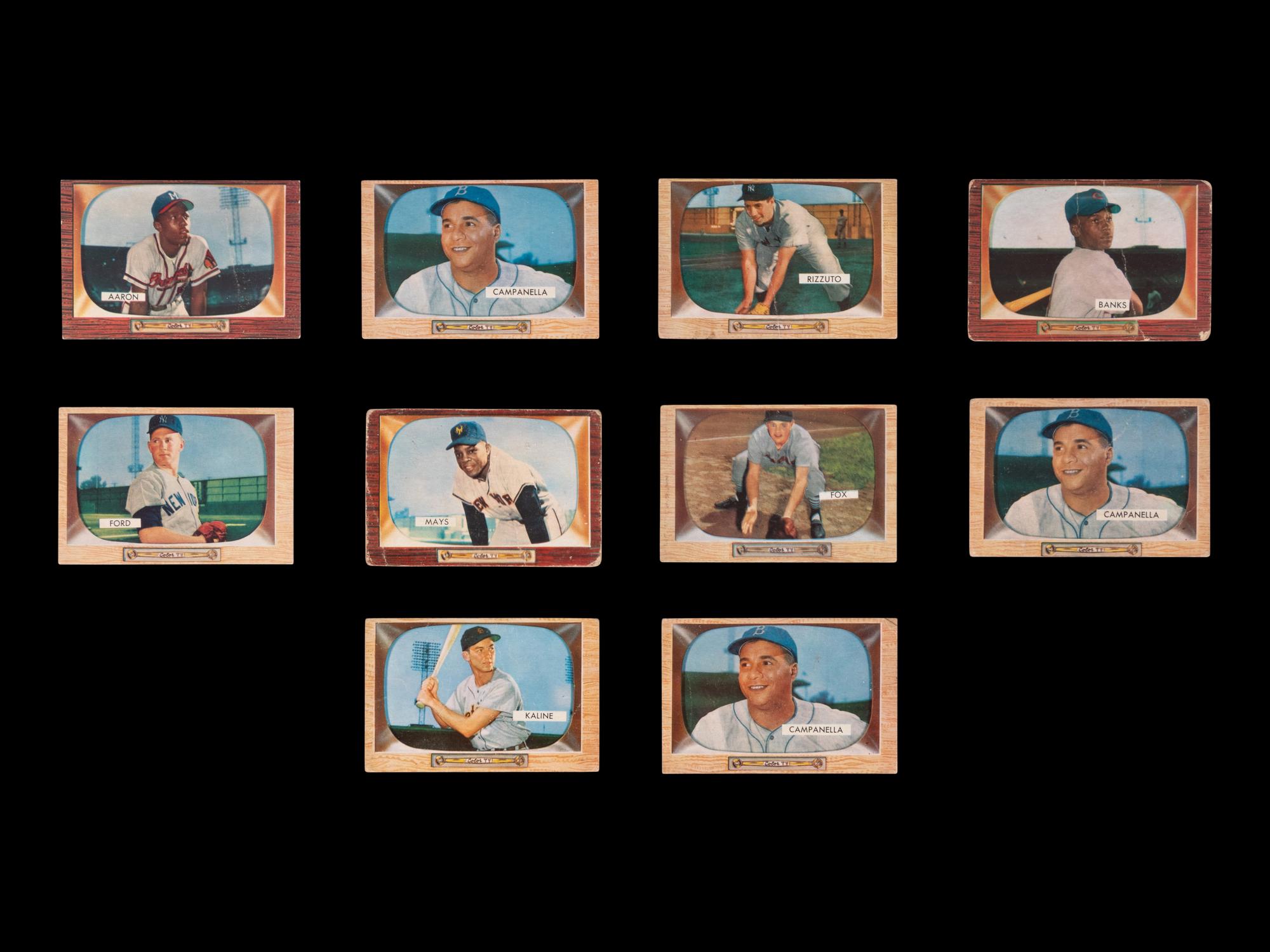 A Group of Over 475 1955 Bowman Baseball Cards Including Willie Mays, Hank Aaron and Multiple Hall of Famers