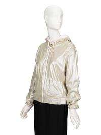 Chanel, Glittery Leather Zip-Up Jacket