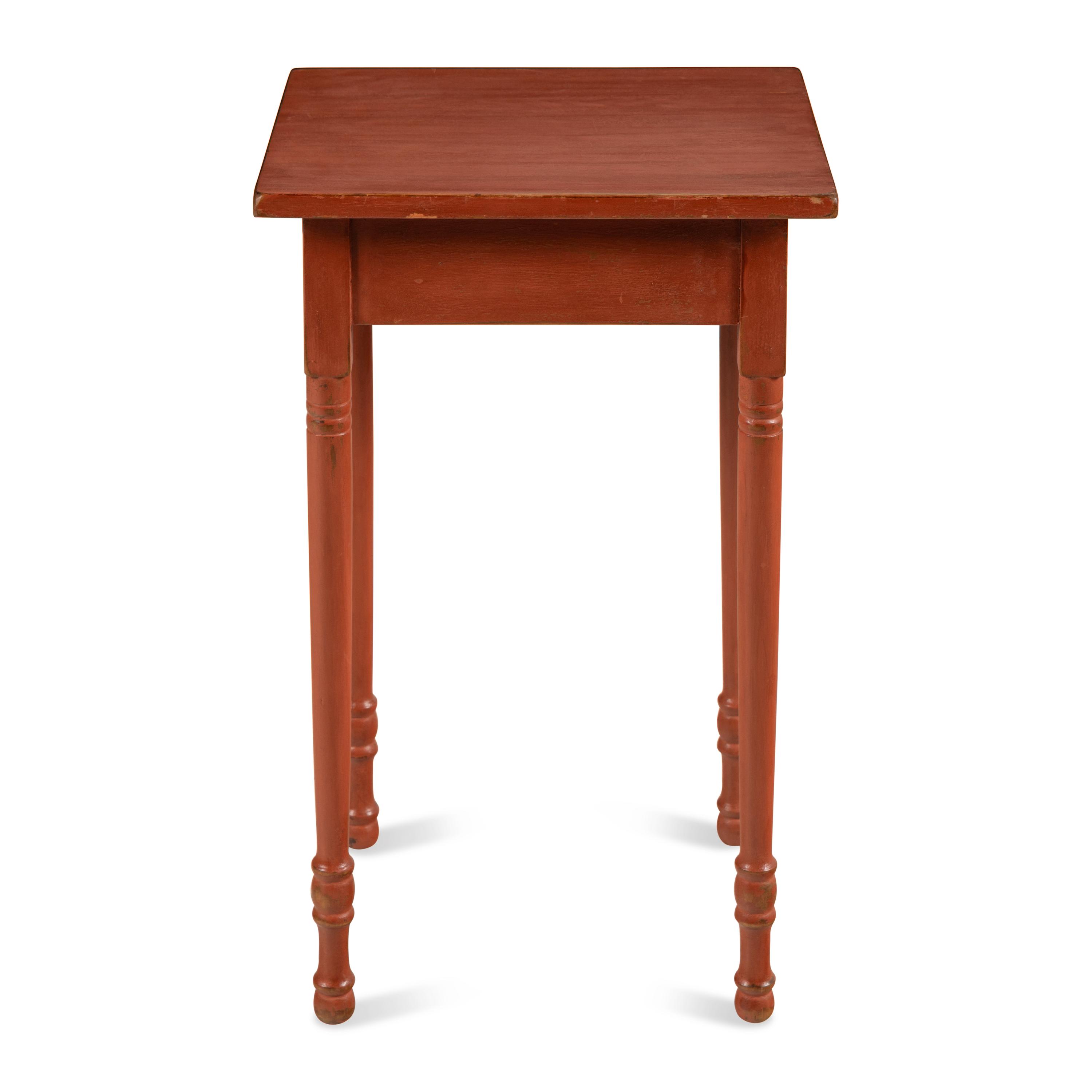 An American Red-Painted Side Table