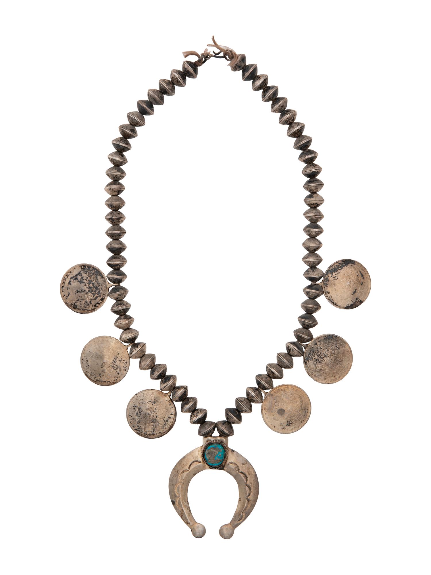 Navajo Coin Squash Blossom Necklace