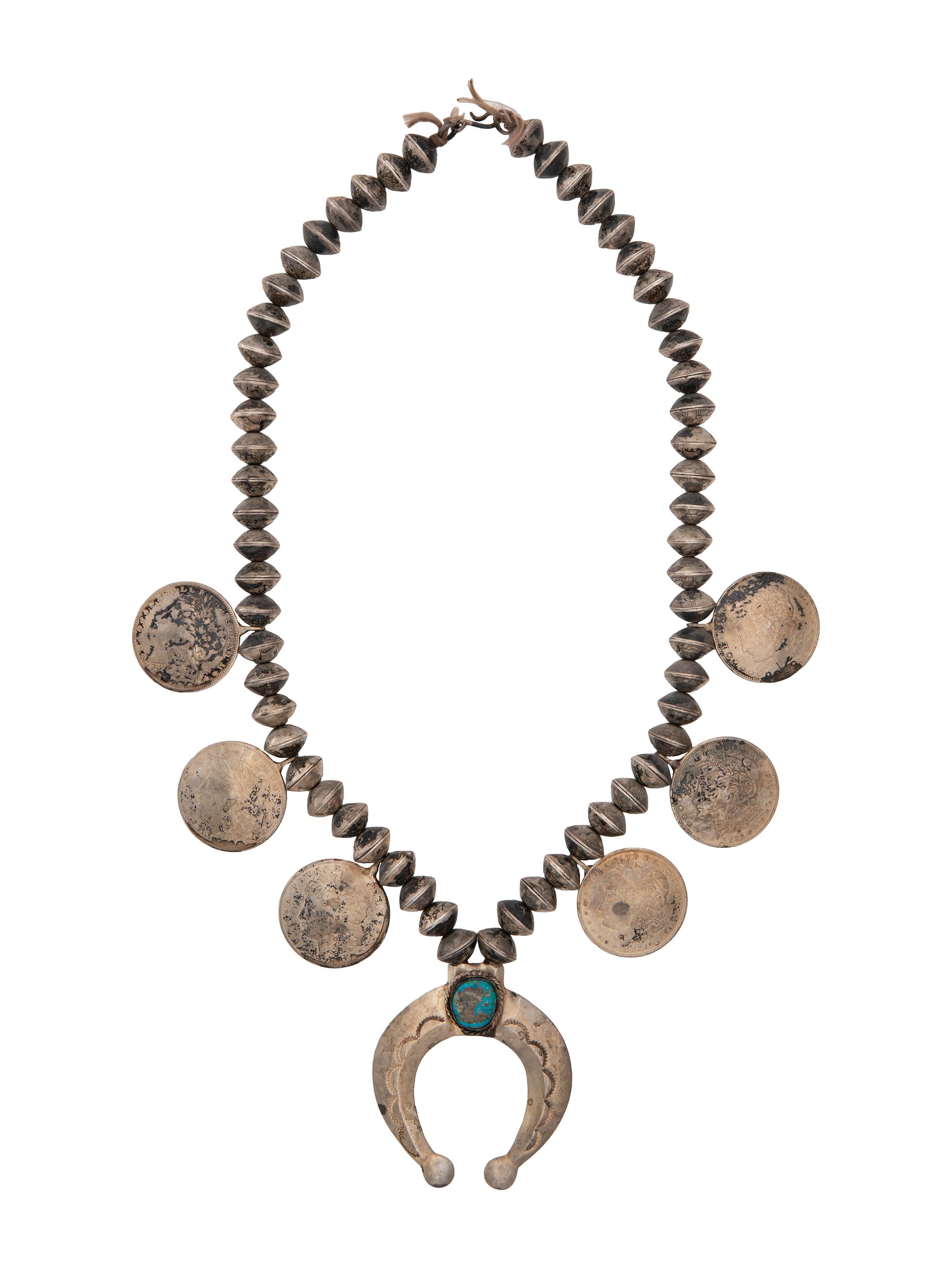 Navajo Coin Squash Blossom Necklace