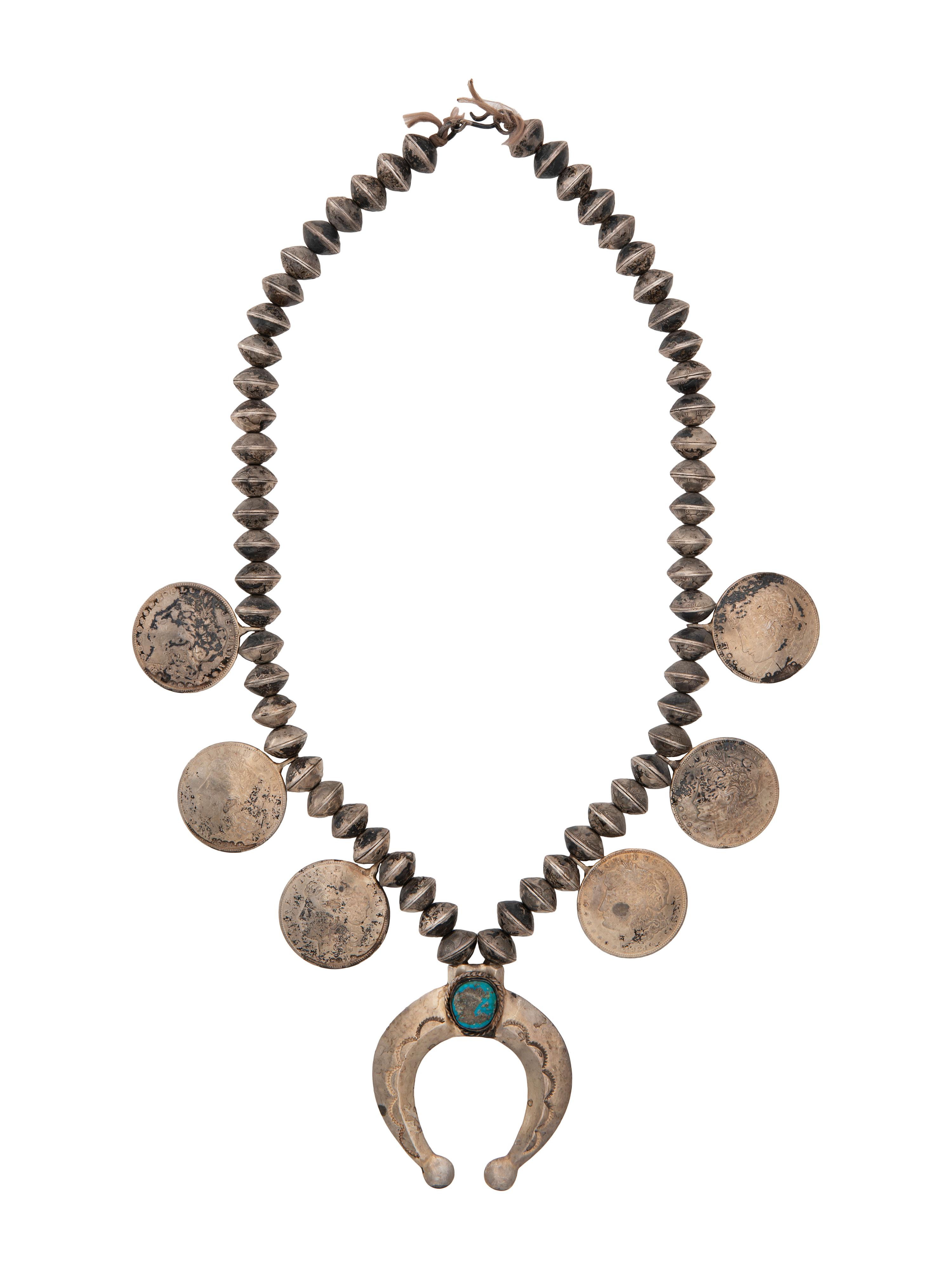 Navajo Coin Squash Blossom Necklace