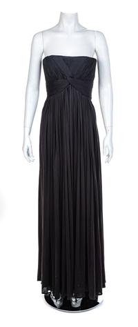 Lloyd Klein Black Strapless Silk Knit Dress, 1990-2000s No size label