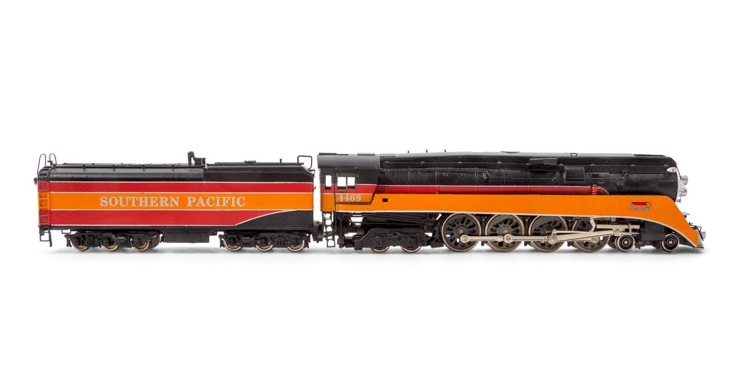 A Polychrome HO-Gauge Southern Pacific 4-8-4 Locomotive and Tender