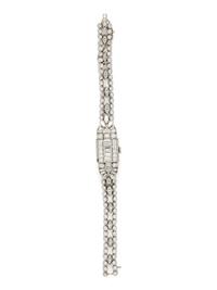 HAMILTON, PLATINUM AND DIAMOND SURPRISE WATCH