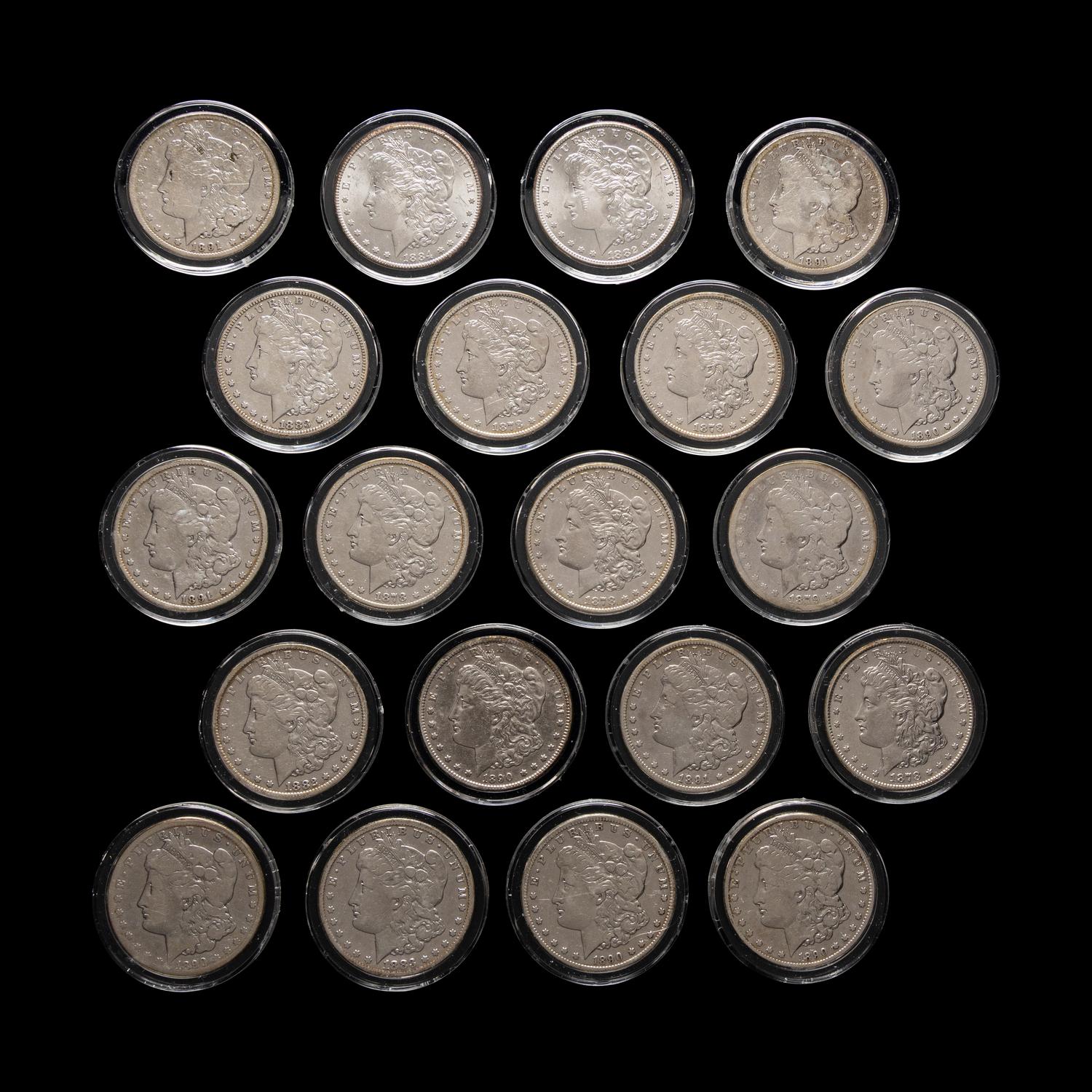 A Group of Twenty Carson City Mint Morgan $1 Coins