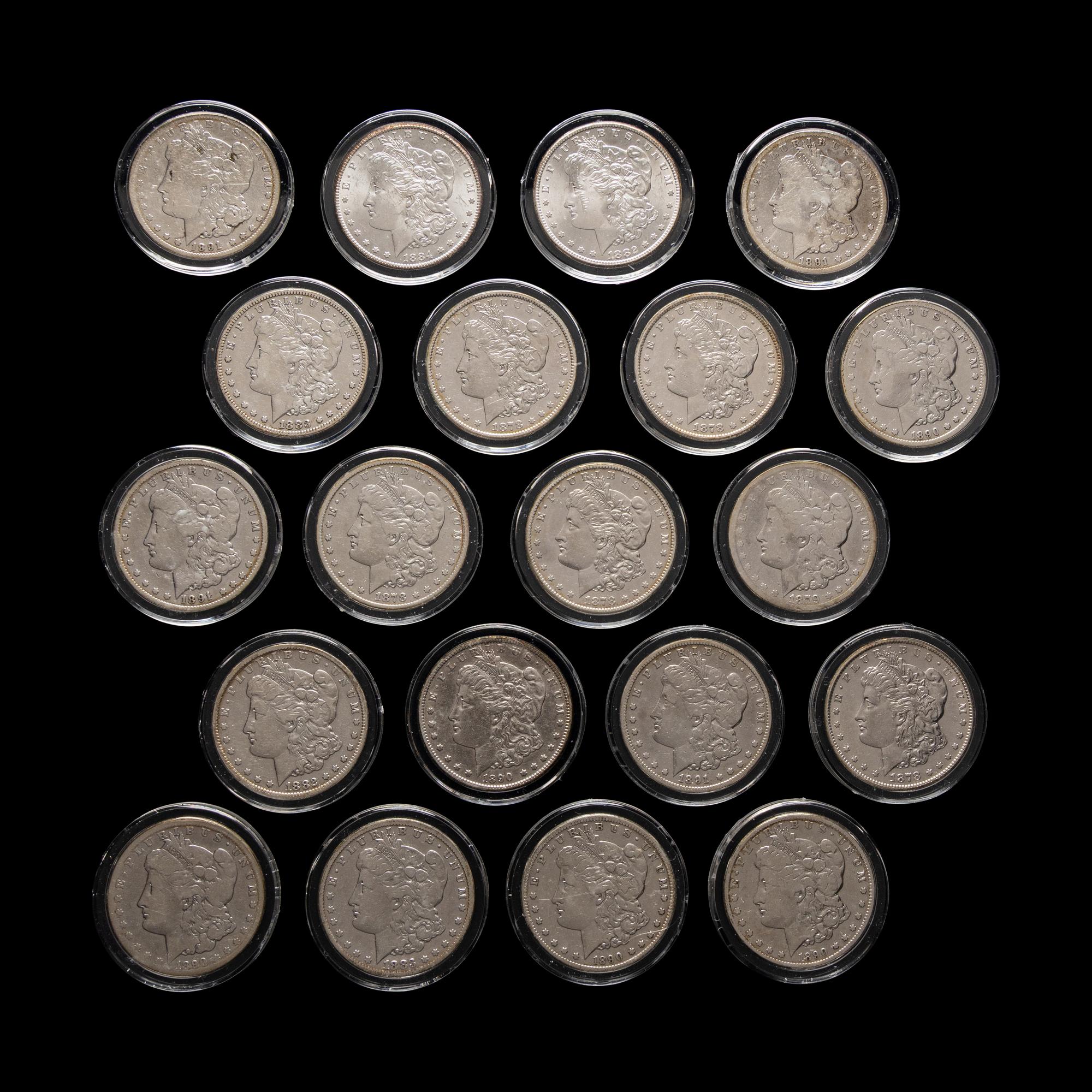 A Group of Twenty Carson City Mint Morgan $1 Coins