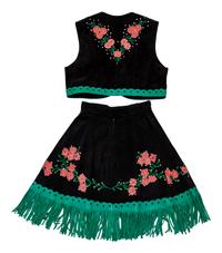 Two Girl's Rodeo Vest/Skirt Outfits
