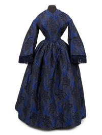 Floral Silk Jacquard Dress, 1860s