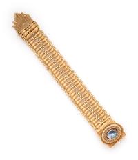 CONVERTIBLE YELLOW GOLD, ENAMEL AND SEED PEARL SURPRISE WRISTWATCH/PENDANT/BROOCH