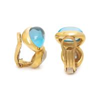 AQUAMARINE AND BAROQUE CULTURED PEARL EARRINGS