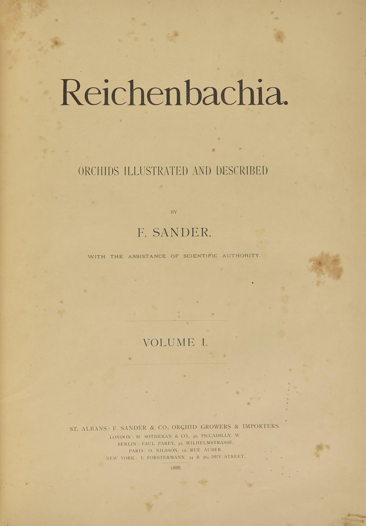[Natural History] Sander, Frederick. Reichenbachia. Orchids Illustrated and Described