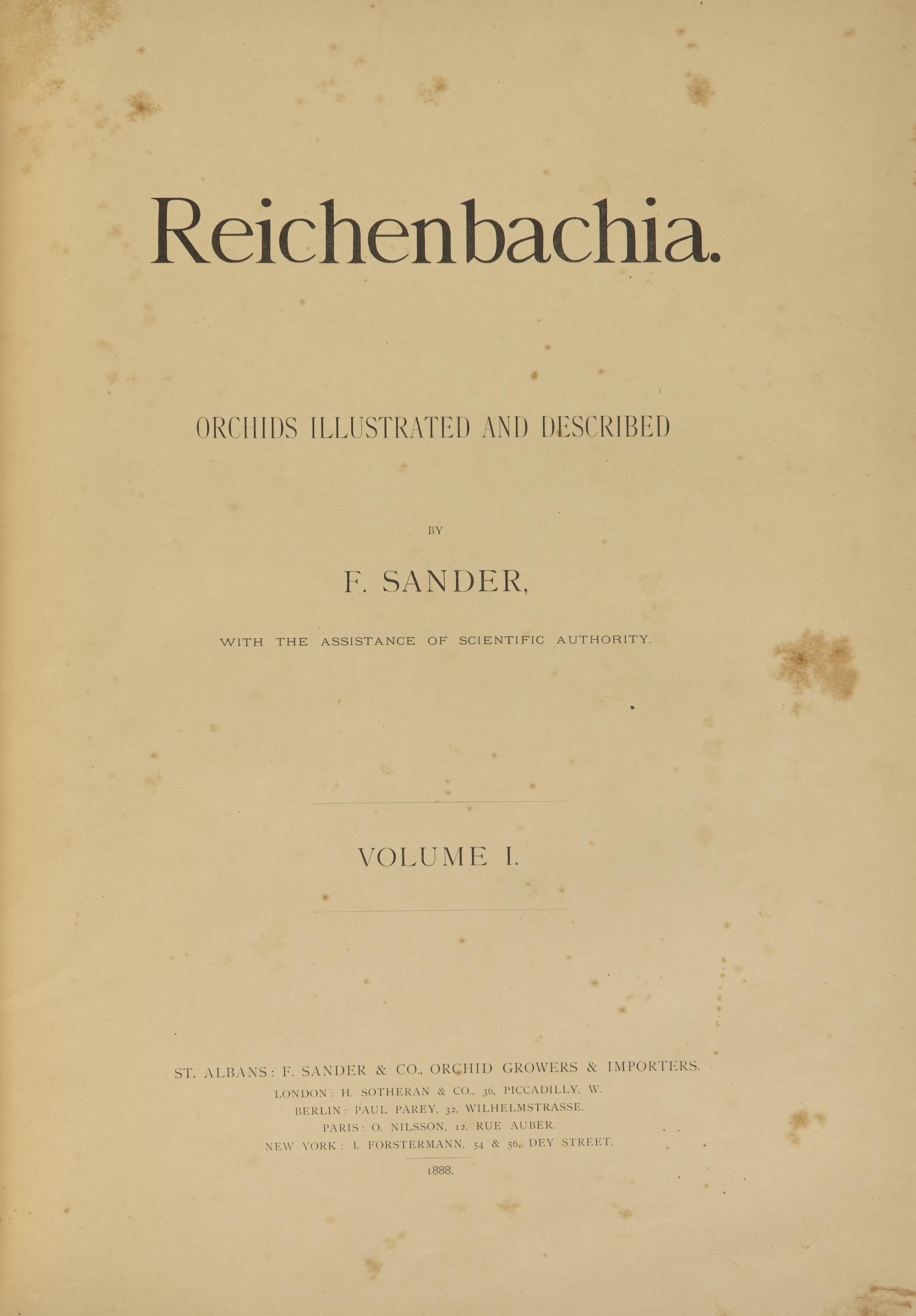 [Natural History] Sander, Frederick. Reichenbachia. Orchids Illustrated and Described