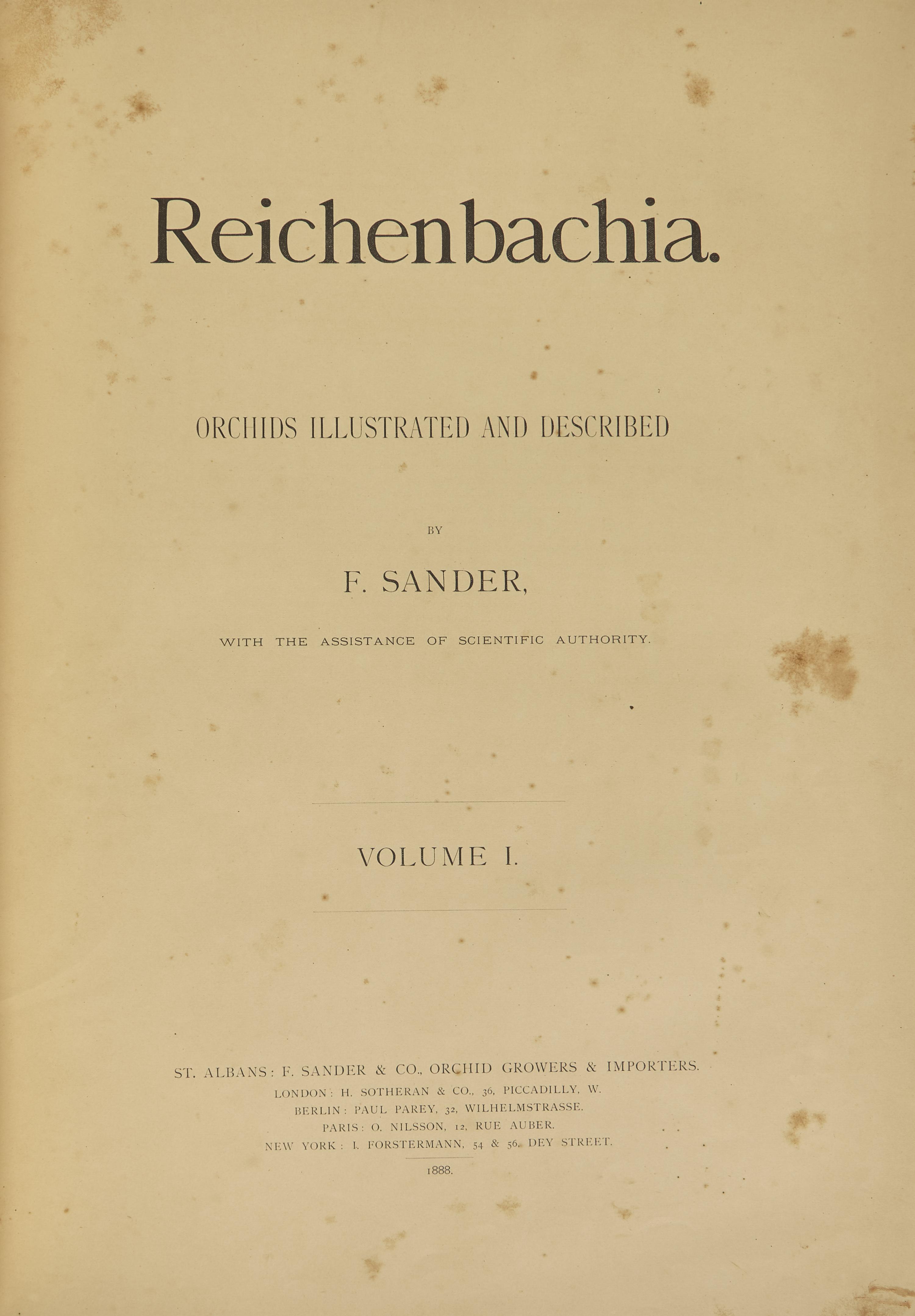 [Natural History] Sander, Frederick. Reichenbachia. Orchids Illustrated and Described