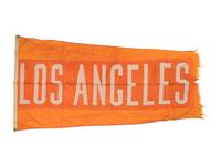 A Los Angeles Flag Once Flown on Wrigley Field Scoreboard Collected by Former Chicago Cubs Wrigley Field Head Scorekeeper,