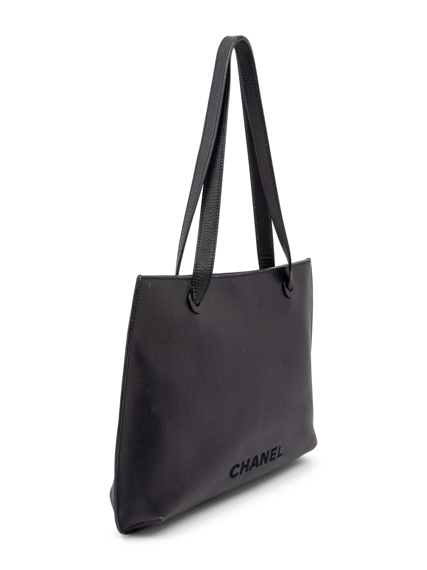 Chanel Black Leather Shoulder Bag, 1997-99