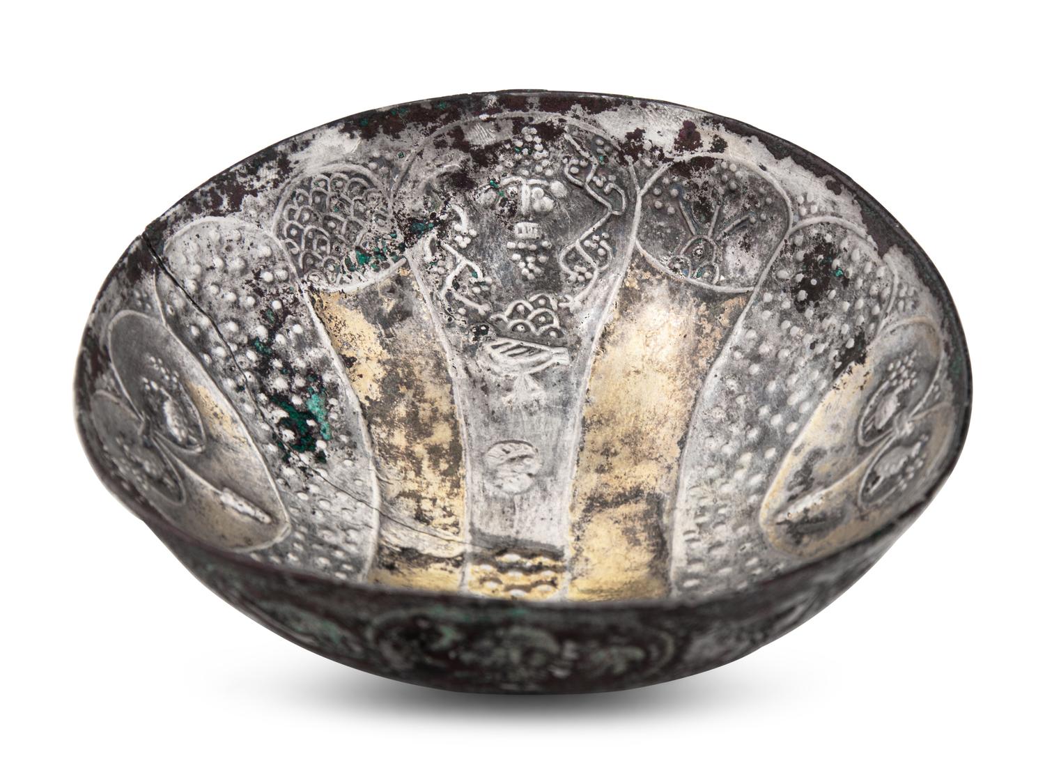 A Sasanian Silver-Gilt Lobed Bowl