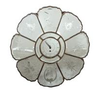 A Venetian Etched Glass Floral-Form Wall Clock Diameter 25 inches. — 20TH CENTURY