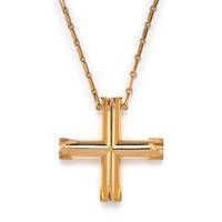 YELLOW GOLD AND DIAMOND CROSS NECKLACE