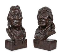 Seven Sculptures: Last Star , Calf-Tail, Two-Gun-White-Calf, Eagle-Calf, Medicine-Bossribs, Turtle and Weasel Feather , edition 8/30