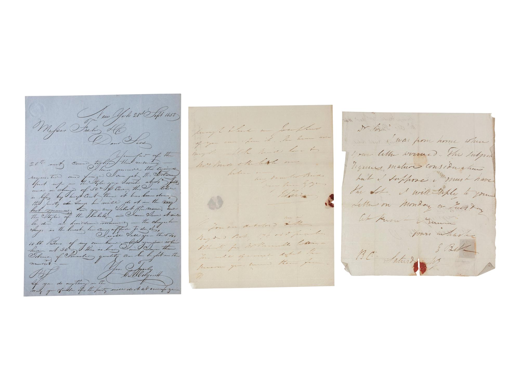 [MASSACHUSETTS]. A group of documents related to the prominent Boston, Massachusetts, firm of Fisher & Co., including: