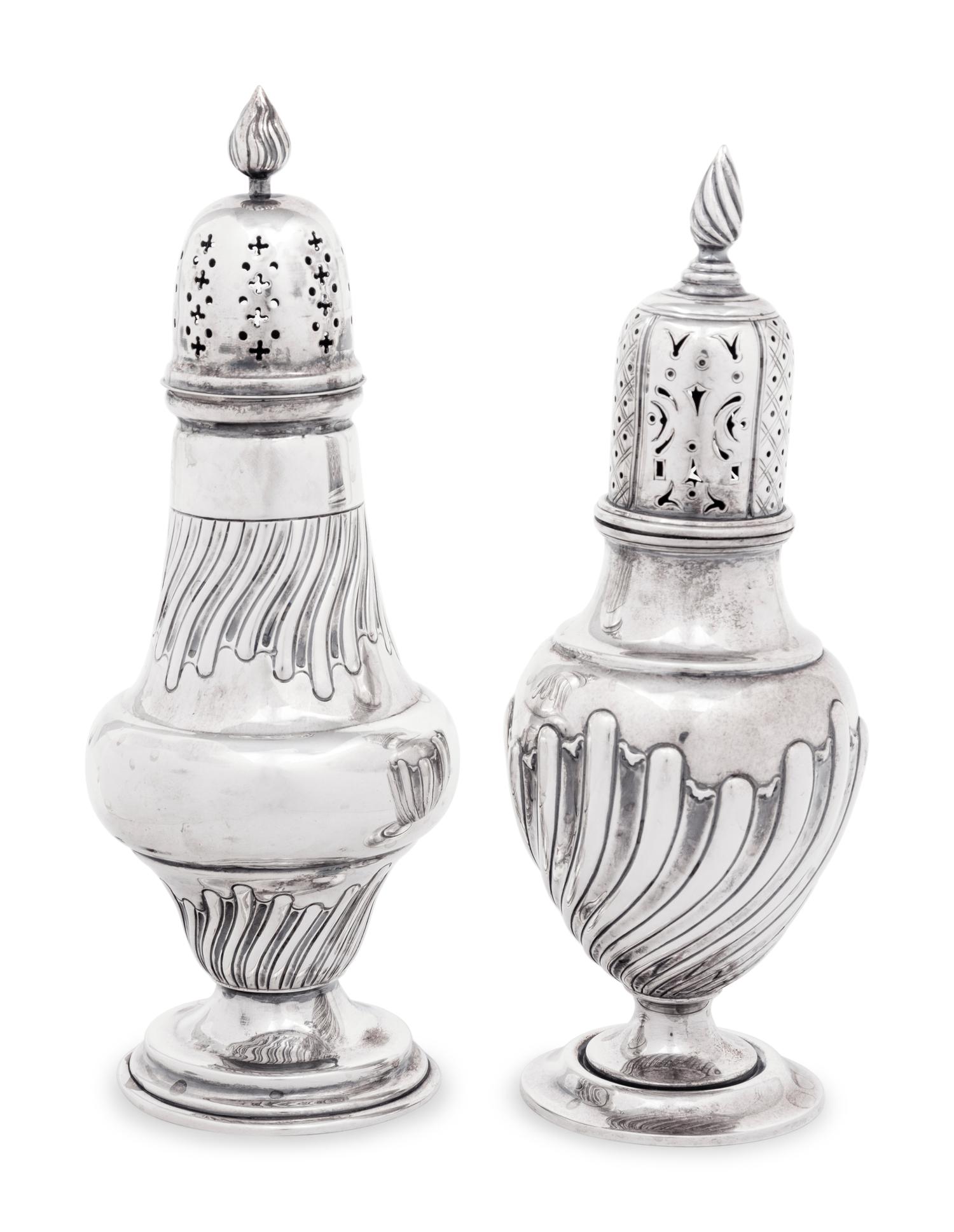 Two Victorian Silver Muffineers