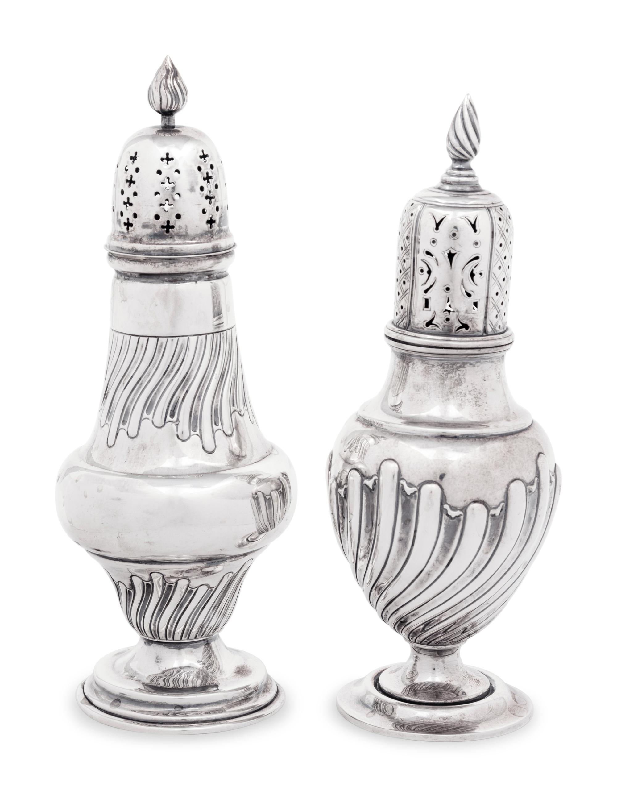 Two Victorian Silver Muffineers