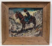 John Coleman Burroughs, (American, 1913-1979), Indian Child on Burro