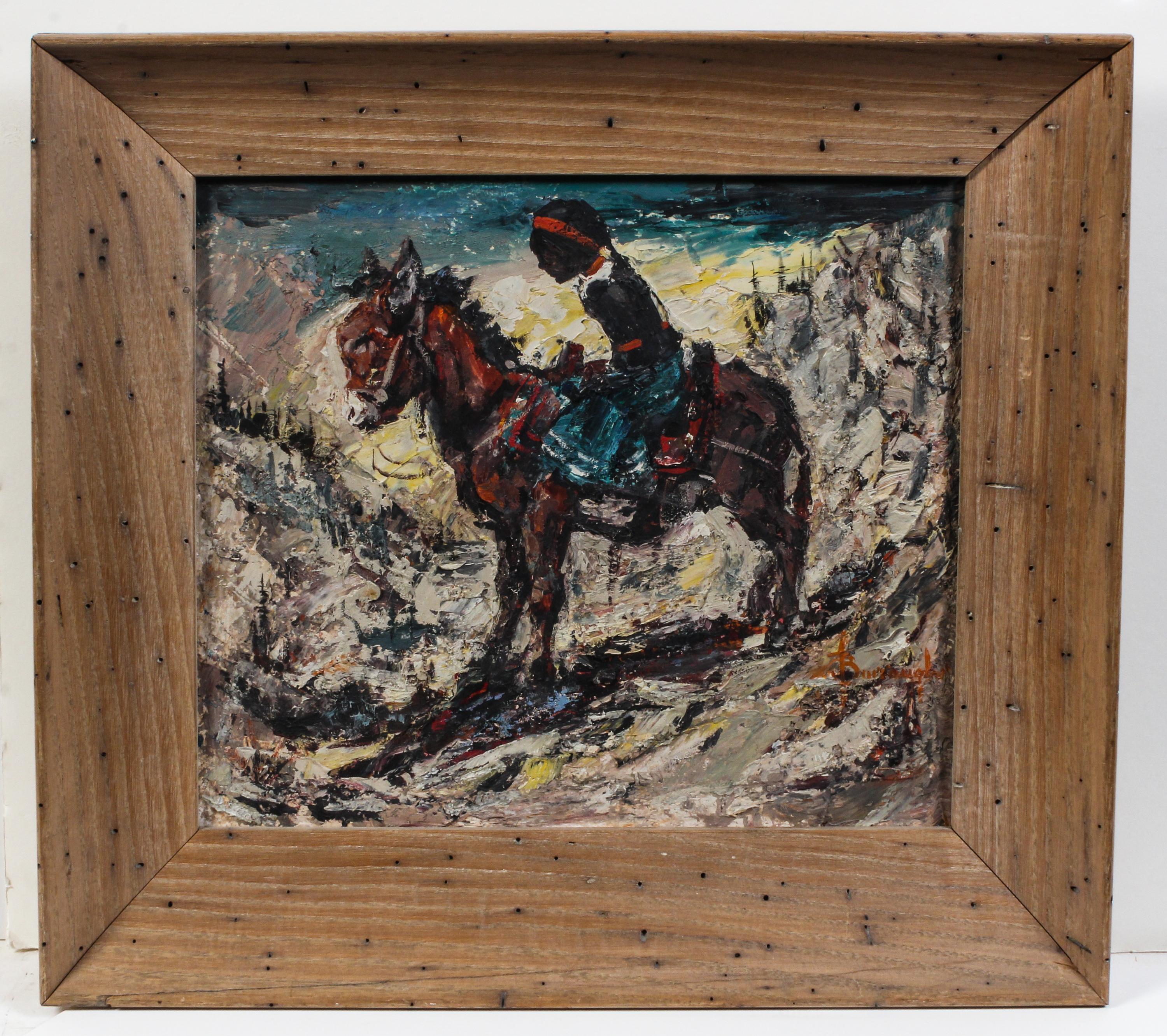 John Coleman Burroughs, (American, 1913-1979), Indian Child on Burro