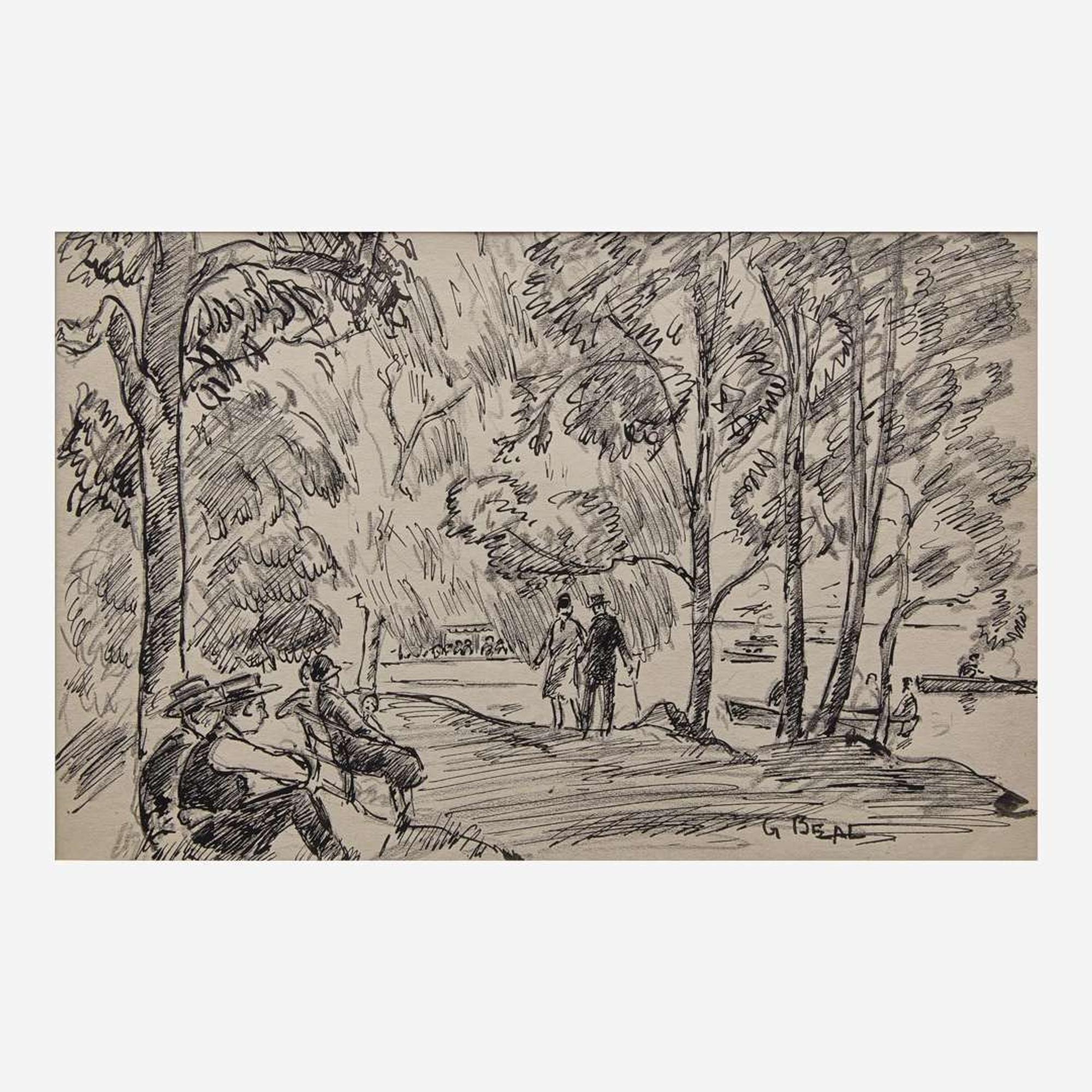 Gifford Beal (American, 1879-1956) By the Lake, Central Park
