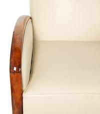 A Pair of Art Deco Rosewood and Leather Lounge Chairs — 20TH CENTURY