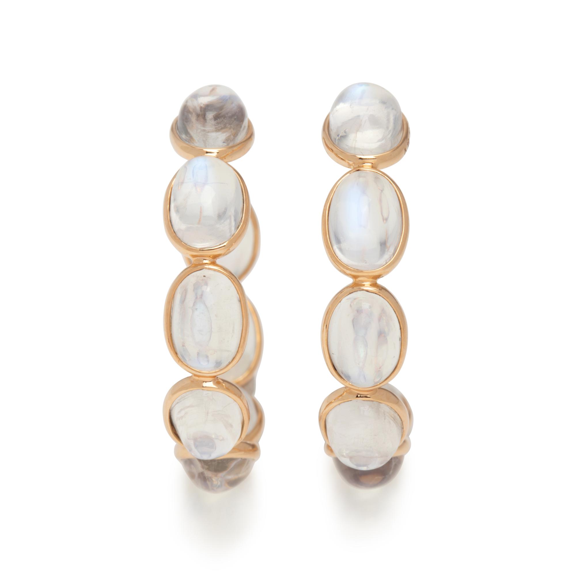 MOONSTONE HOOP EARRINGS