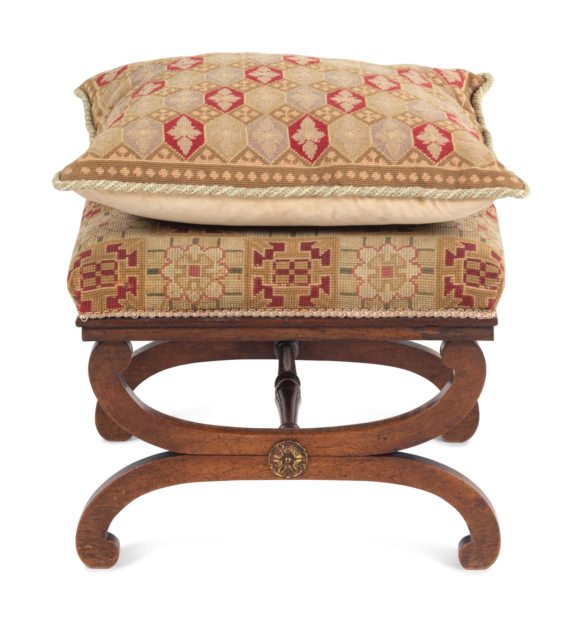 A Regency Style Stool and Pillow